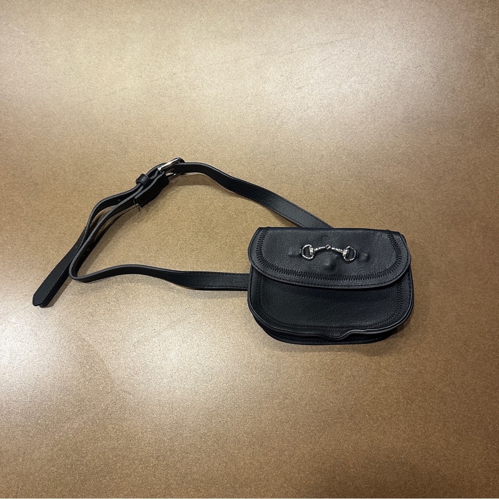 Black Fanny Pack with Silver Hardware